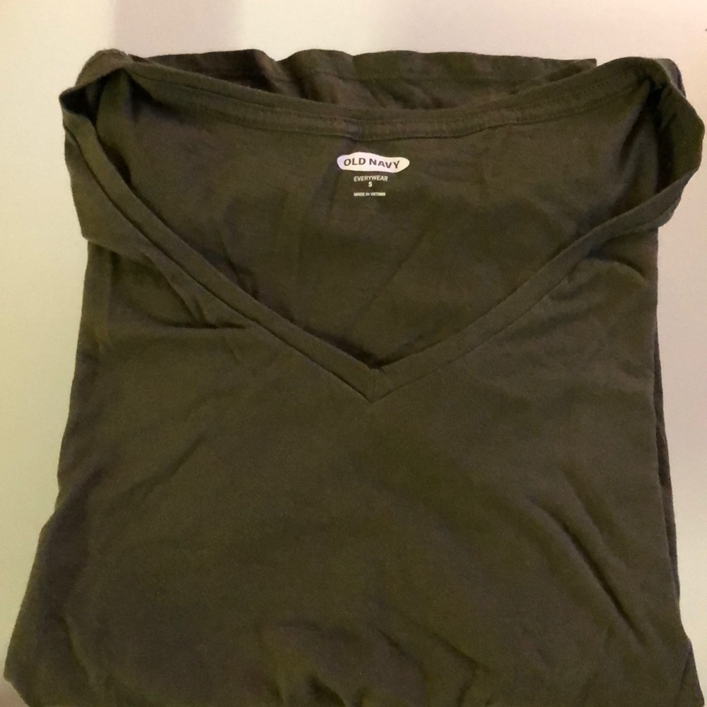 Green V Neck Tee